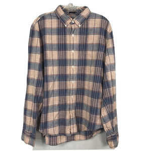 J. Crew Shirt Mens Sz L Homespun Cotton Slim Fit Button Down‎ Blue Plaid